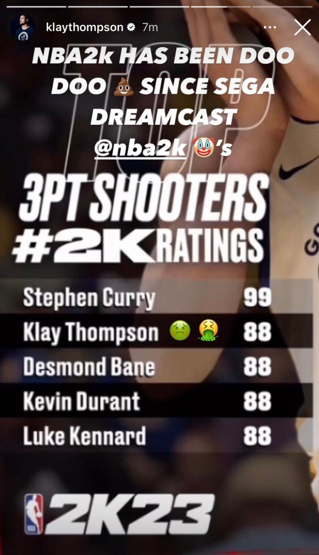 杏彩体育-汤普森不满个人2K三分球能力值 此事和库里有关？